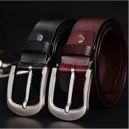 Luxury Design Genuine Leather Belt For Men-FunkyTradition Silver-Black