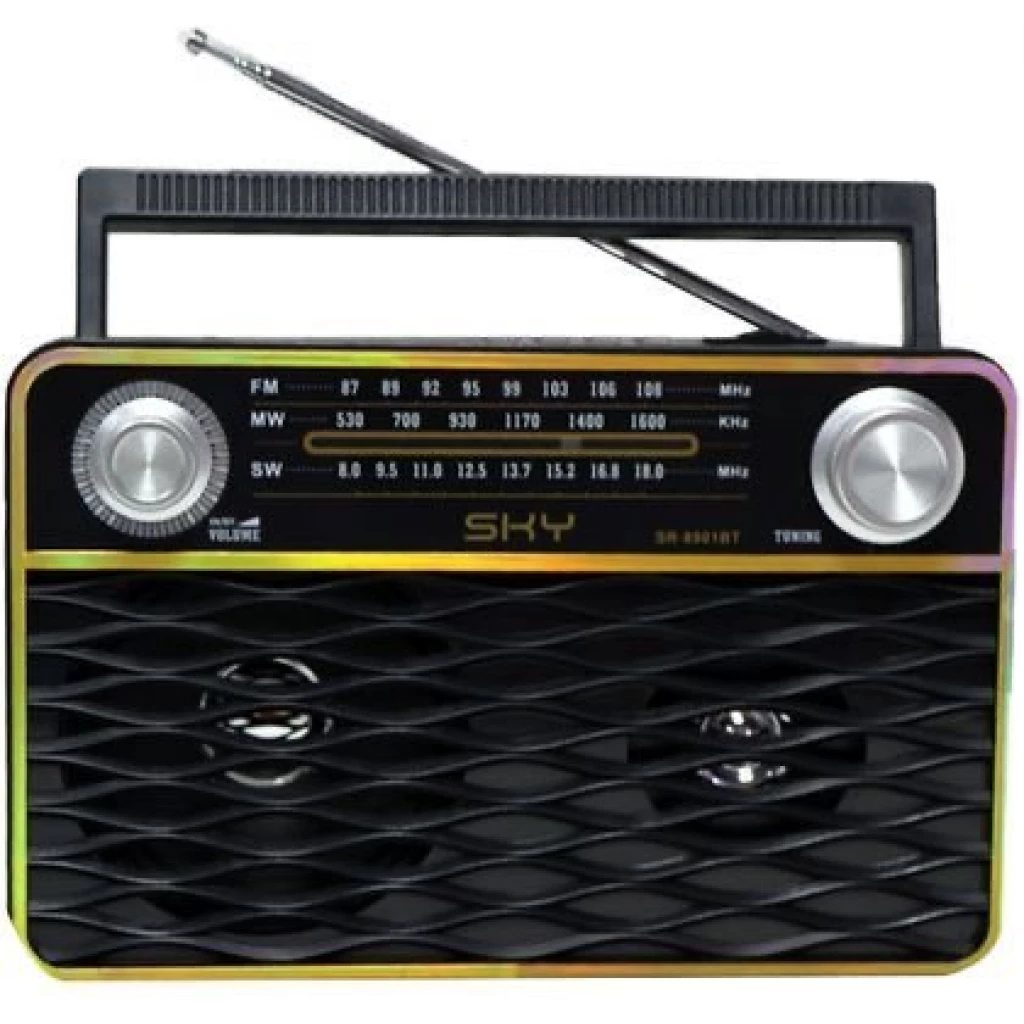 Sky SR-8901BT Battery Operated Rechargeable Bluetooth Radio - (5 in 1)  Black - TilyExpress Uganda