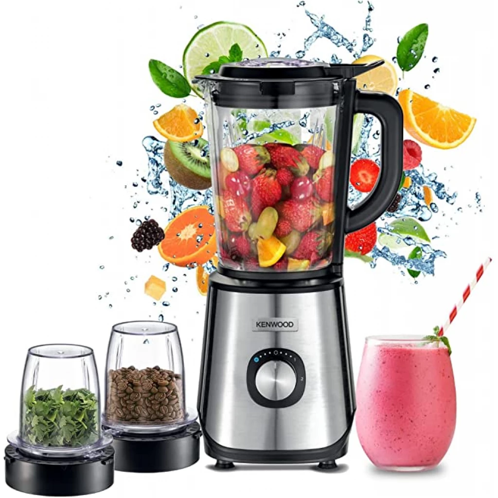 Kenwood Glass Blender 1000W Power Blender Smoothie Blender Cum Smoothie  Maker  with Grinder Mill, Chopper Mill, Ice Crush Function BLM45 -  Black/Silver - TilyExpress Uganda