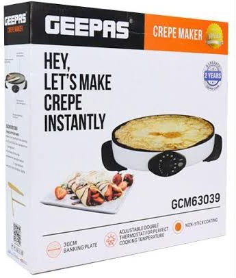 Crepe Maker, 13 Die-Cast Aluminum Baking Plate, GCM63039, Non-Stick  Coating Plate, Adjustable Double Thermostat, Cord-Wrap Storage, 1 Wooden  Spatula, 1 T-Type Spreader