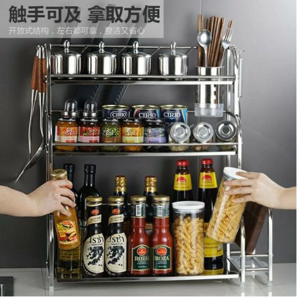 Onenoe Kitchen Furniture Stackable Storage Heavy Duty Desk Rack 3 Tier  Spice Rack Organizer Rak Countertop Seasoning Storage Shelf Rack - China  Kitchenware and Storage Rack price