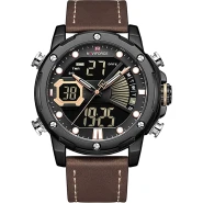 NAVIFORCE 9172 Mens Watch - Business Fashion Luxury - Digital Quartz Dual Time Display - Casual Japanese Quartz Watches