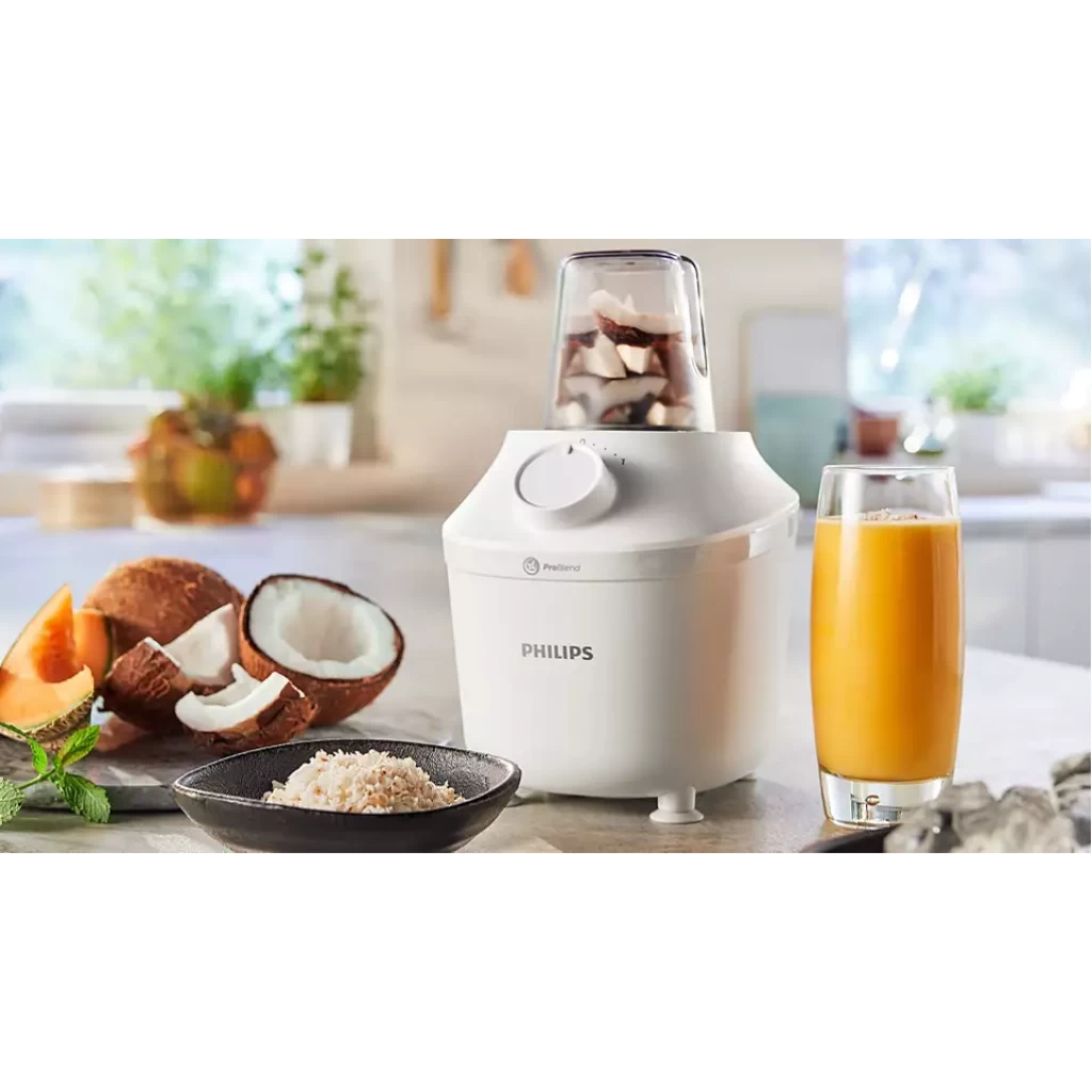 Philips Blender 3000 Series, ProBlend System, 1.9L Maximum Capacity, 1L Effective Capacity, 450W, 1 Speed Setting + Pulse, Plastic Jar, White, (HR2041)