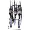 24 Piece Flowered Dinner Cutlery (Forks,Spoons& Knieves) With A Stand - Silver