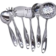 6 Pieces Of Kitchen Tool Food Serving Utensil Spoons Cutlery Set- Silver