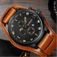 Curren Stylish Dated Analog Men's Watch - Brown