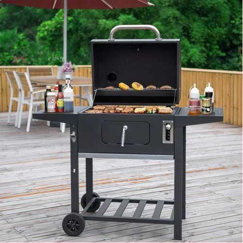 Charcoal Grill, BBQ Smoker Picnic Camping Patio Backyard Cooking- Black ...