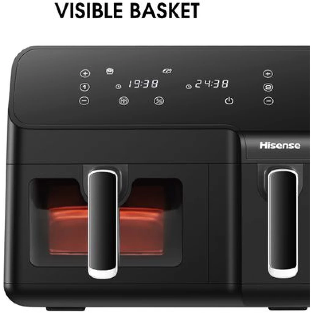 Hisense 8.8-Litre Air Fryer H09AFBK2S5; 2700W, LED Display, Overheat Protection, Auto Shutoff - Black