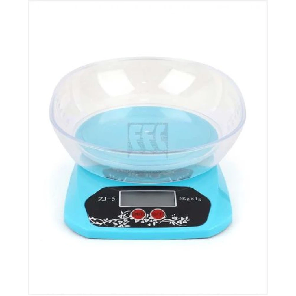 5Kg Digital Kitchen Removable Bowl Electronic Food Smart Weighing Scale- Multi-colour.