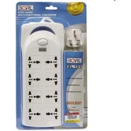 Borl High Grade 8 Ways Heavy Duty Extension Socket - White