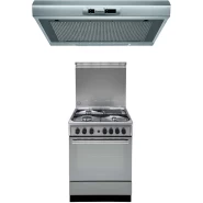 Ariston Cooker A6MSH2F(X) 60cm; 3 Gas, 1 Electric Hot Plate, Electric Oven, Timer, Electric Grill, Rotiserrie And Ariston 60cm Cooker Hood