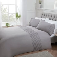 Pintuck Duvet Cover Set - Grey