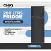 CHiQ 330-Litres Fridge CR330SD; Top Mount Freezer, Doible Door Frost Free Refrigerator With Water Dispenser - Silver