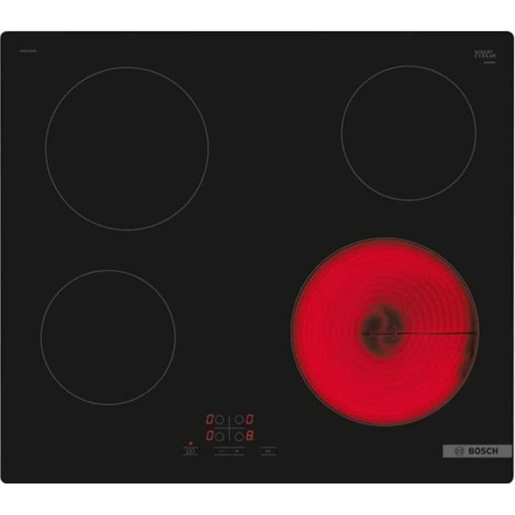 Bosch PKE611BA2E Series 4 Built-in Electric Hob, 60 cm, Ceramic w/ Touch Control, Child Lock