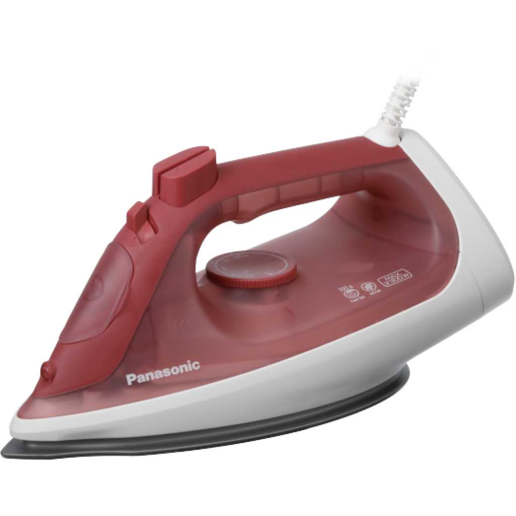 Panasonic Steam Iron 2300W, Anti Calc Titanium Coating Spray + Vertical 100g Power Shot Steam NI-S430 - Red