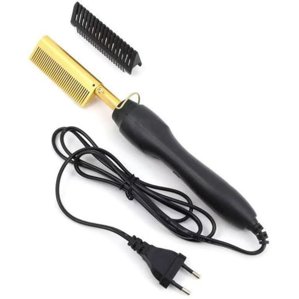 Electric Hot Comb Hair Straightener, High Heat Adjustable Temperature Iron Comb Straightening or Curly Hair - Pressing Combs for Natural Black Hair African American Hair & Wigs