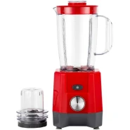 Geepas 1.6L 2-In-1 Unbreakable Jar Blender GSB44107, 650W, Powerful Motor, 2 Speed Setting and Pulse, Stainless Steel Blades - Red