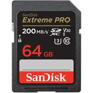 SanDisk 64GB Extreme PRO SDXC UHS-I Memory Card - C10, U3, V30, 4K UHD, SD Card - SDSDXXU-064G-GN4IN- Black