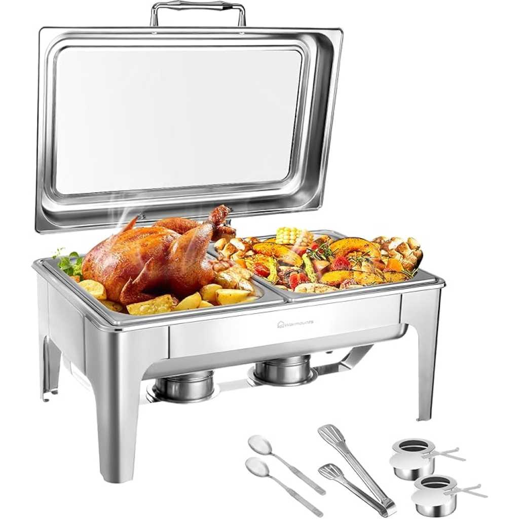 Hydraulic Rectangular Chafing Dish With Glass Lid