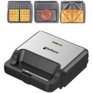 Hoffmans 3 in 1 Waffle Maker Sandwich Machine Barbecue Electric Baking Pan- Multicolor