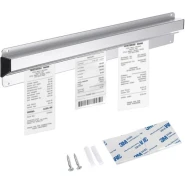 1 Piece Of 24 Inch Wall Mounted Paper Ticket Holder Rack Magnetic Note Aluminum Slide Check Receipt Holder Organizer For Restaurant with Strips Bill Orders Display Rail for Kitchen Restaurant Office Cafes Bar Pubs Note Organizer -Silver